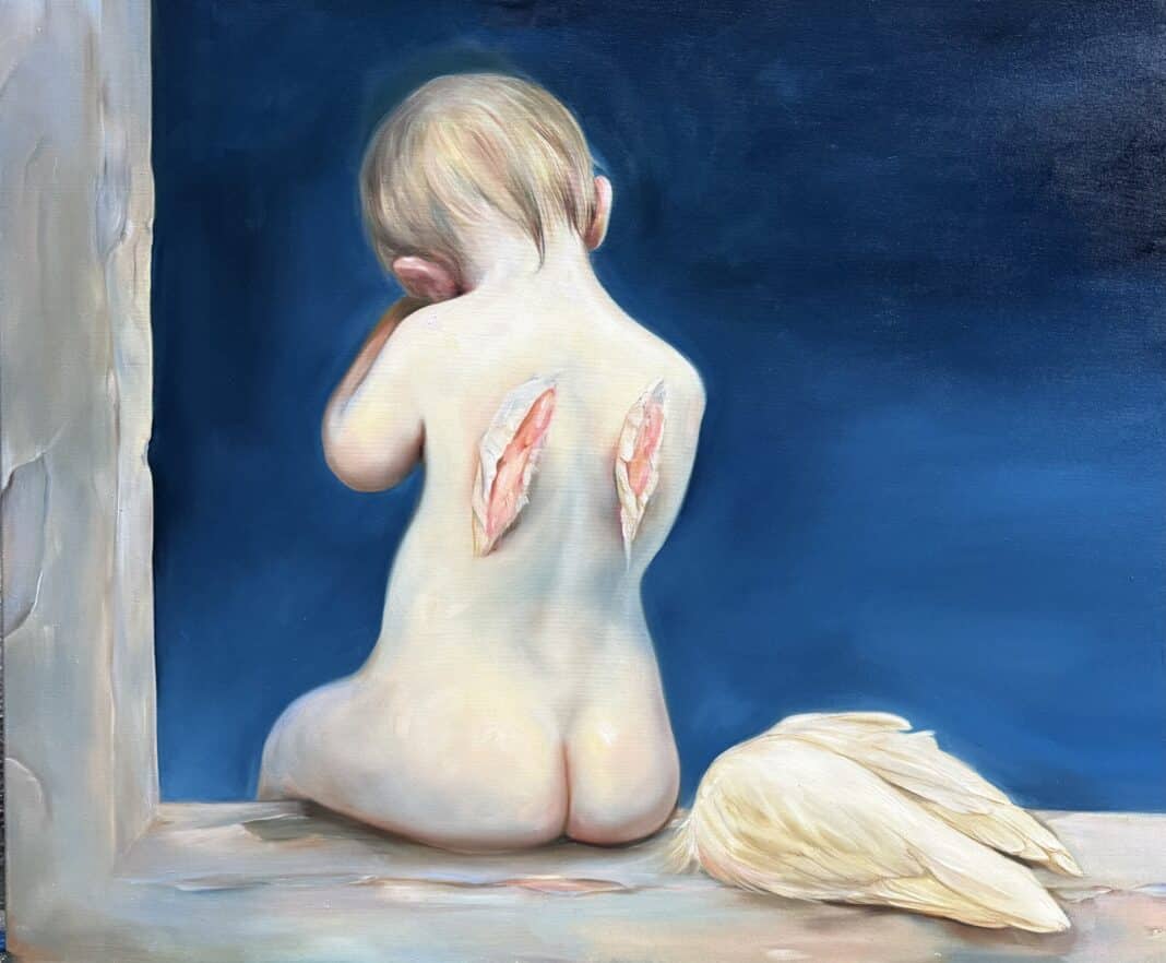 Bleu, 2025, oil on canvas, 100 x 120 cm