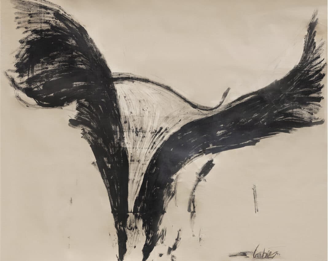 René Laubiès, L'Oi seau Taoïste, 1957, encre sur papier marouflé sur toile, 250 x 270 cm jpg